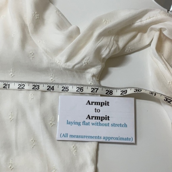 Old Navy Creamy White Cotton Blend Long Sleeve Split Neck Tunic XL - Picture 4 of 8